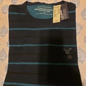 American Eagle Mens Large Striped Long Sleeve T